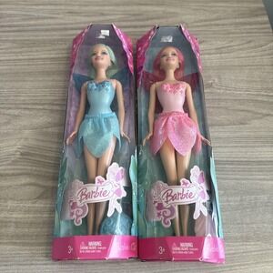Barbie Pink & Blue Fairy Fun Doll LotM3360 M3361 NRFB 2007 Mattel NIP Toys NRFB